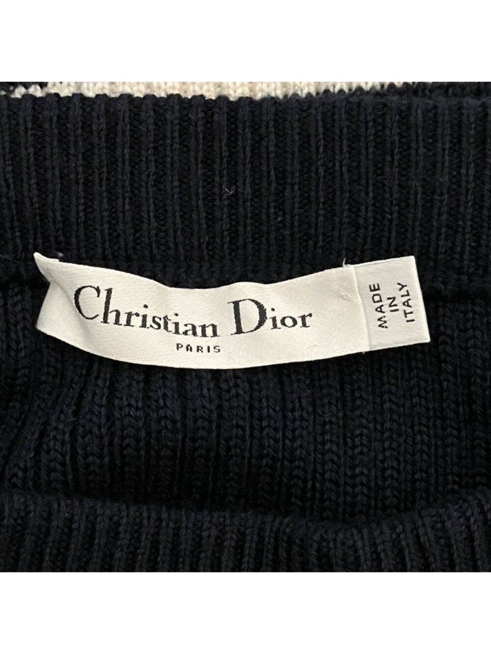 Dior Bee Embroidered Border Rib Knit Easy Skirt Navy Spring Summer Fall 38 - Picture 5 of 7